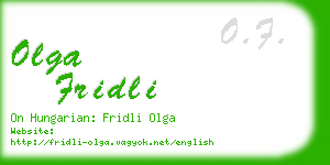 olga fridli business card